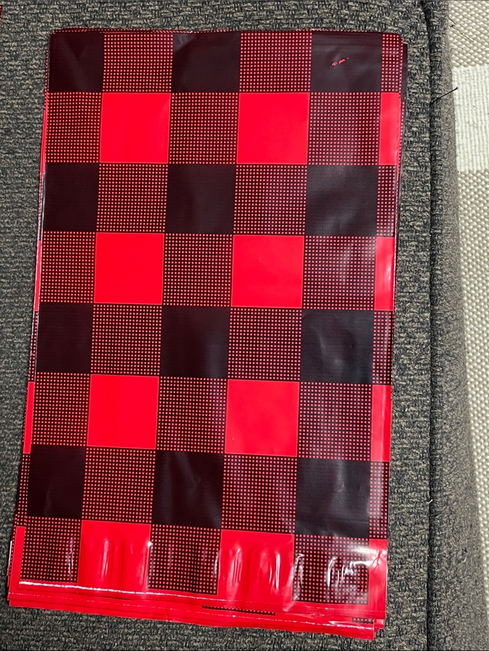 12 Polymailers Red/Black buffalo print